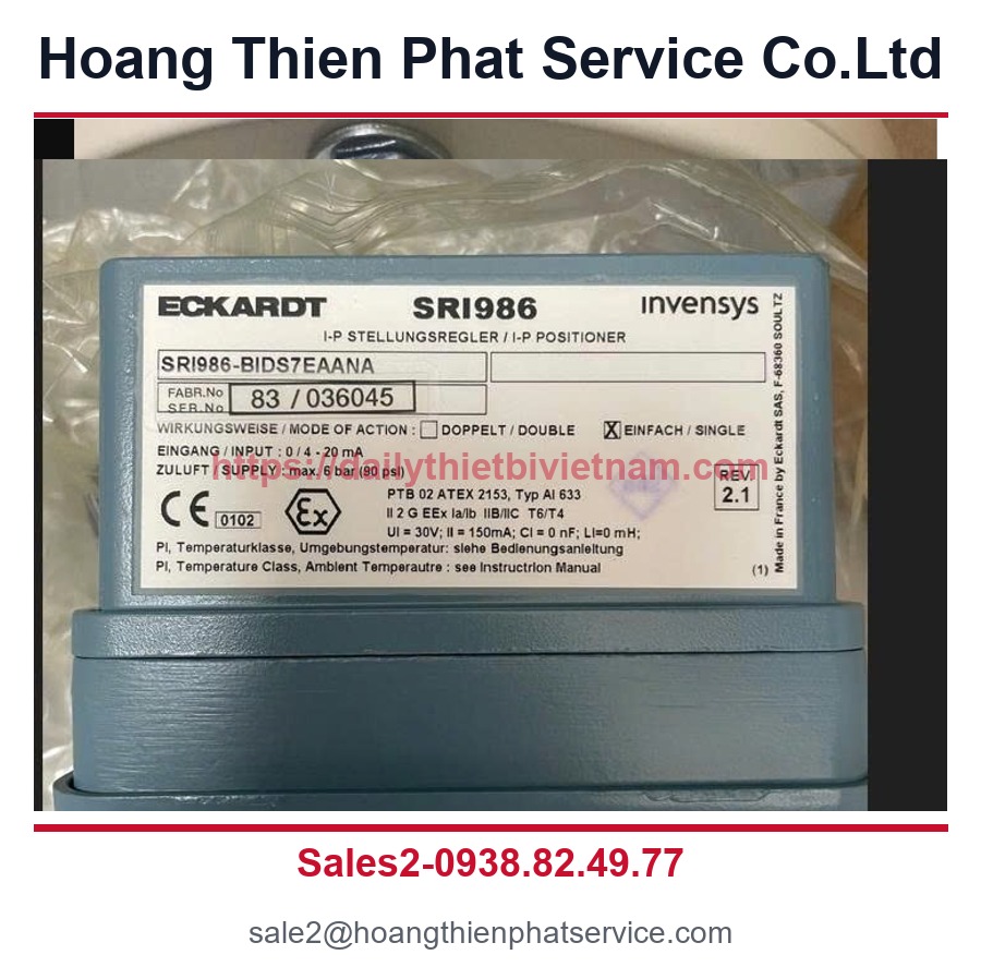 Bộ điều khiển vị trí van khí nén ECKARDT SRI986-BIDS7EAA-NA - Bộ điều khiển vị trí van khí nén ECKARDT SRI986-BIDS7EAA-NA