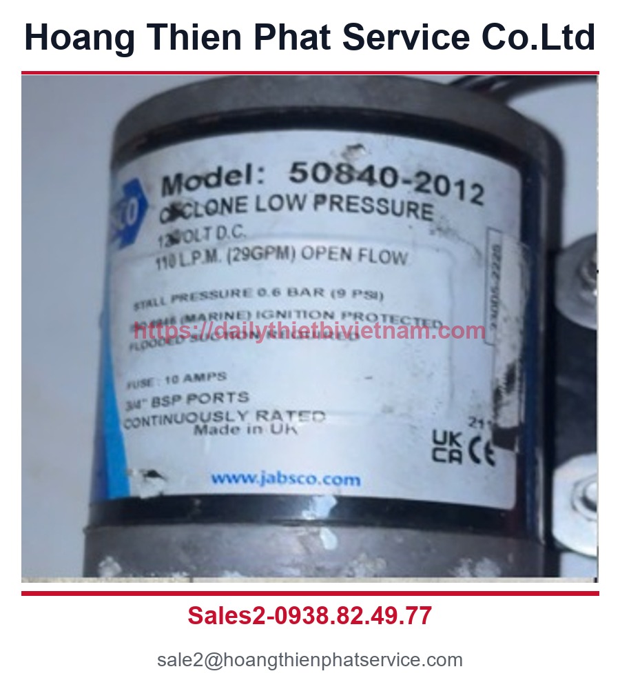Bơm ly tâm DC áp suất thấp Jabsco 50840-2012 - Bơm ly tâm DC áp suất thấp Jabsco 50840-2012