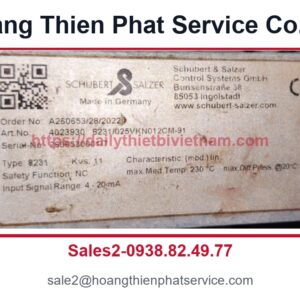 Van điều khiển kiểu trượt SCHUBERT & SALZER 4023930 8231/025VKN012CM-91 Van điều khiển kiểu trượt SCHUBERT & SALZER 4023930 8231/025VKN012CM-91 - Van điều khiển kiểu trượt SCHUBERT & SALZER 4023930 8231/025VKN012CM-91