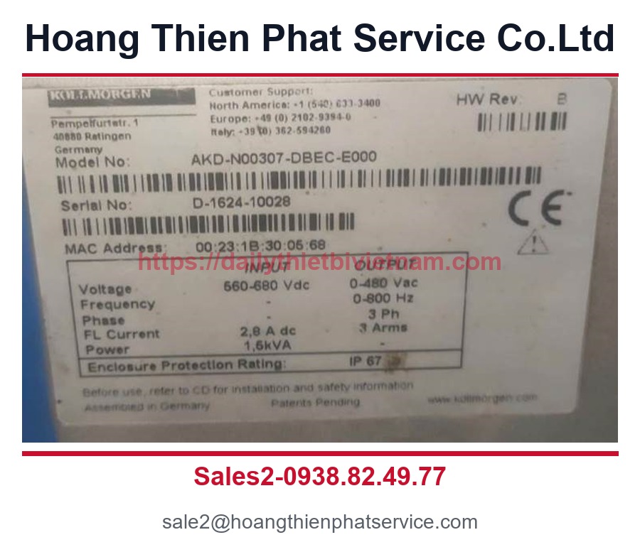 Bộ điều khiển động cơ Servo KOLLMORGEN AKD-N00307-DBEC-E000 - Bộ điều khiển động cơ Servo KOLLMORGEN AKD-N00307-DBEC-E000