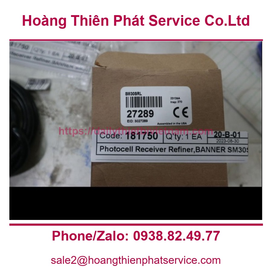 Bộ thu của cảm biến quang Banner SM30SRL - Bộ thu của cảm biến quang Banner SM30SRL