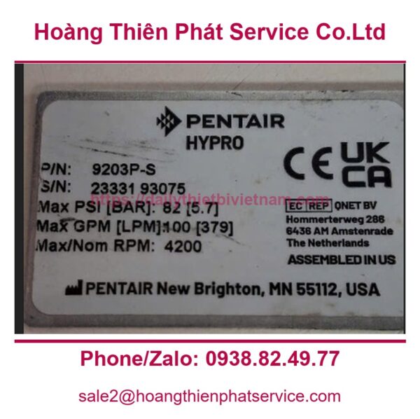 Bơm ly tâm Pentair 9203P-S Bơm ly tâm Pentair 9203P-S - Bơm ly tâm Pentair 9203P-S