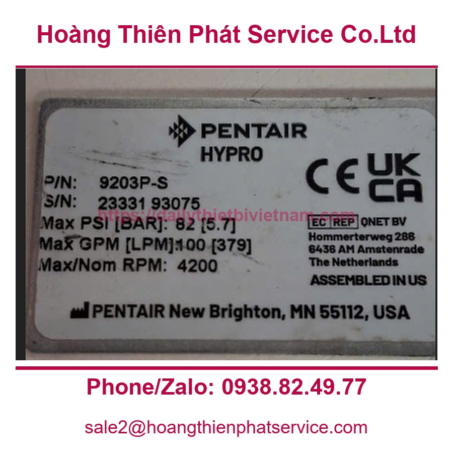 Bơm ly tâm Pentair 9203P-S - Bơm ly tâm Pentair 9203P-S